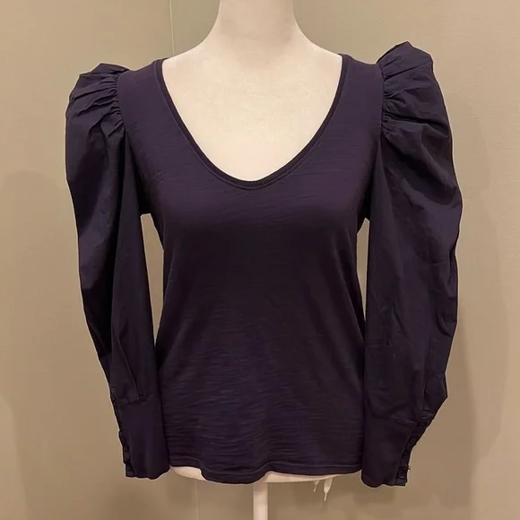 Nation Los Angeles Purple Long Sleeve Top Size Small - Picture 1 of 8